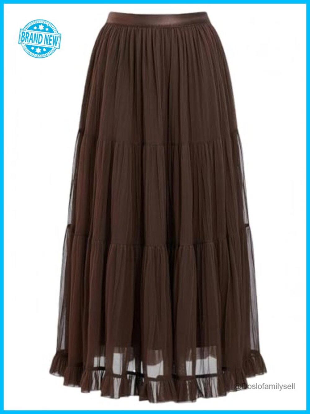 Tulle Maxi Skirt High Waisted A-Line Flowy Pleated Long Layered Lined
